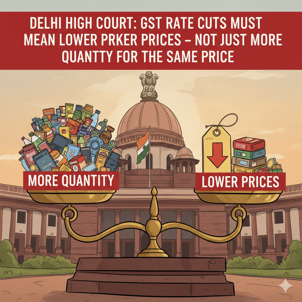 Delhi High Court: GST Rate Cuts Must Mean Lower Prices — Not Just More Quantity for the Same Price
