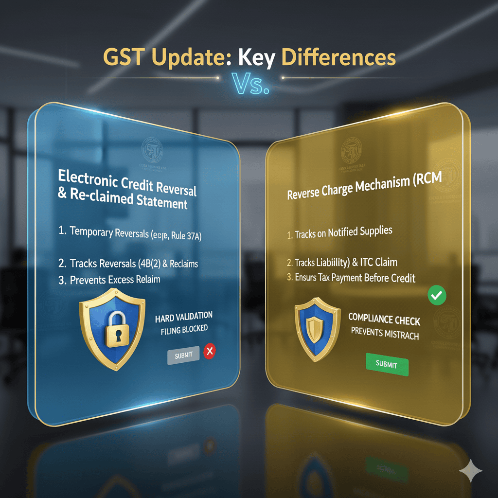  GST Update — Understanding Electronic Credit Reversal & Re-claimed Statement and RCM Liability / ITC Statemen